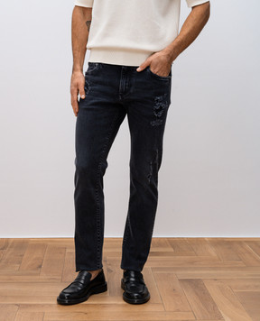 Dolce&Gabbana Сірі джинси з проріхами з логотипом GY07CDG8MI9
