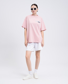 Palm Angels Рожева футболка з принтом PWAA07BF25JER001