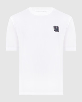 Brunello Cucinelli Белая футболка с нашивкой логотипа MW8511383T