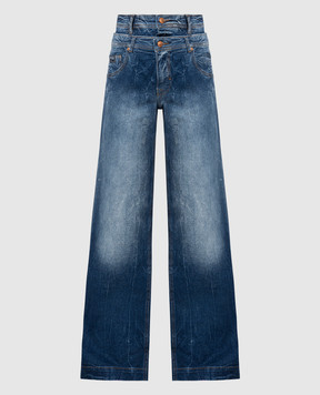Versace Jeans Couture Синие джинсы клеш с патчем логотипа 76HAB503DW009M31