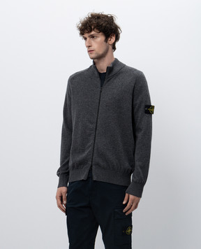 Stone Island Серый кардиган из шерсти с логотипом K1S155100044S00B4