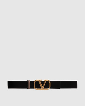 Valentino Шкіряний двосторонній ремінь з металевою емблемою VLogo Signature 6W2T0S11ZFR