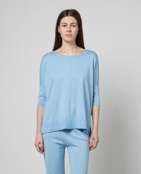 Allude Голубой джемпер с шелком и кашемиром 24262023