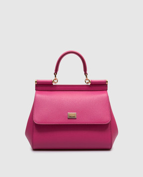 Dolce&Gabbana Рожева шкіряна сумка Sicily з логотипом BB6003A1001