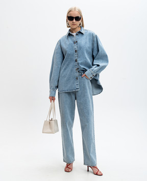Magda Butrym Блакитні джинси з патчем логотипа DENIM04PANTS147724