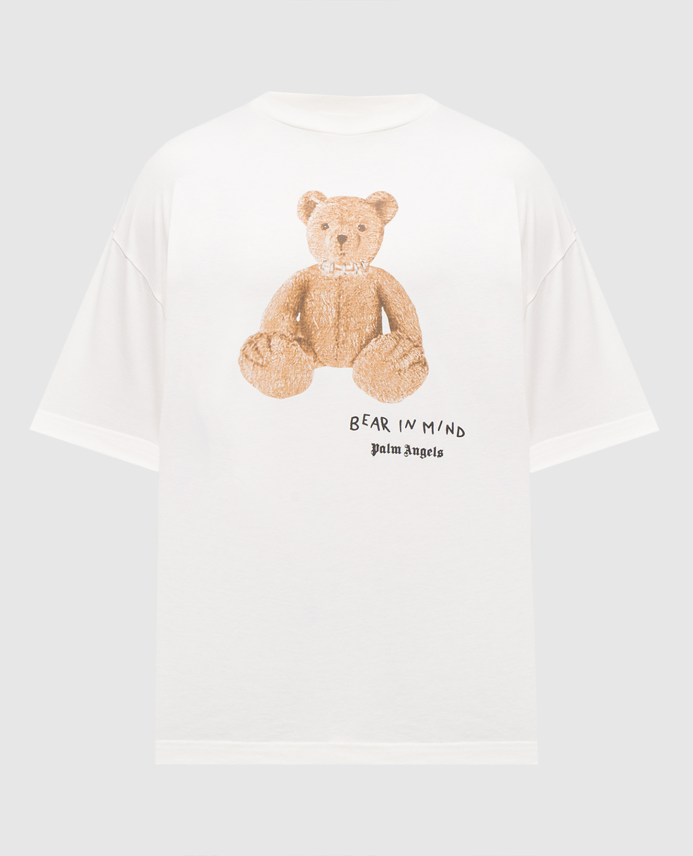 

Бежевая футболка Bear in Mind с принтом логотипа, Бежевый, Футболки