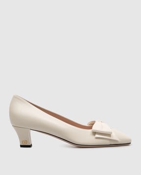 Valentino Бежевые кожаные туфли BOWOW с бантом 6W2S0LB5DDT
