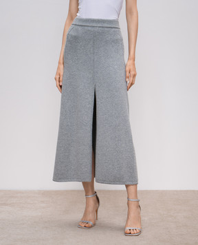 Ermanno Scervino Сіра спідниця з вовни та кашеміру з розрізом D455O303BWY