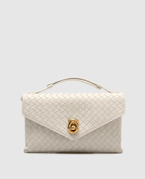 Bottega Veneta Бежевая кожаная сумка с плетением 817191V08Z0