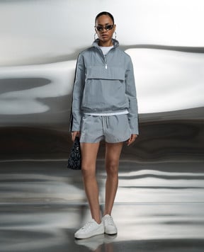 Off-White Сірий анорак з вишивкою монограми логотипа OWVL039S24FAB001