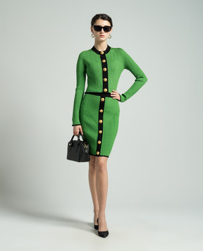 Balmain Зелена спідниця у фактурний візерунок CF0LC009KG41