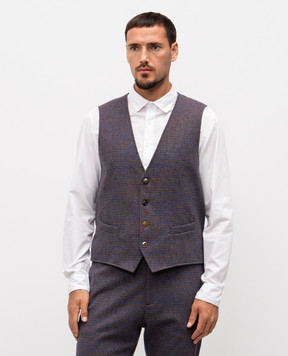 Officina 36 Жилет з вовною в клітинку GILET127NANDO