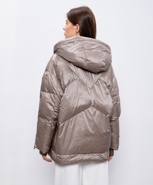 Stilnology Бежевая пуховая куртка с логотипом 75T554 изображение 4