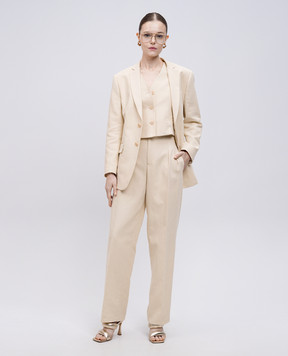 Twinset Жовтий жилет з льоном 251TP2761