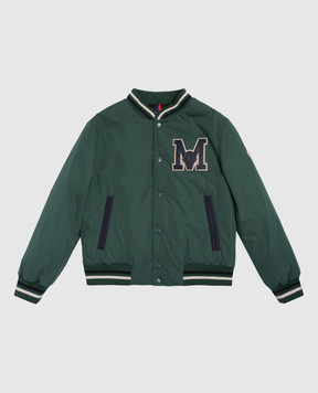 Moncler ENFANT Дитячий зелений пуховий бомбер Siko з логотипом J29541A0002154A911214