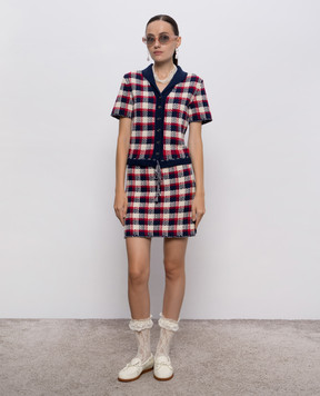 Valentino Твидовая юбка мини в клеточку 7B3KG05N9H4