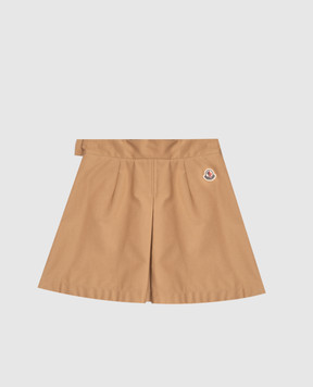 Moncler ENFANT Дитяча бежева спідниця міні з нашивкою логотипа K29542D00003598OP1214