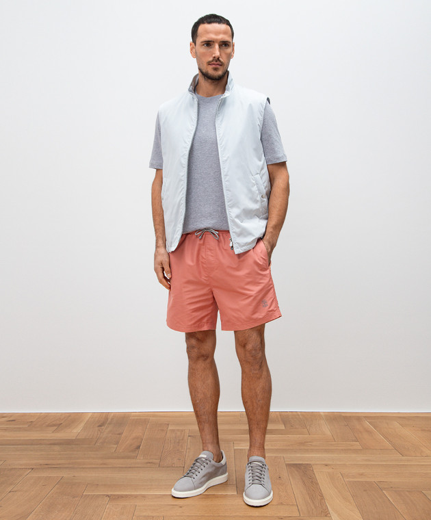 Brunello Cucinelli Серая меланжевая футболка с принтом логотипа M0B138440 изображение 2