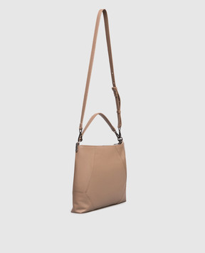 Brunello Cucinelli Бежева шкіряна сумка з логотипом MBTKD2738P
