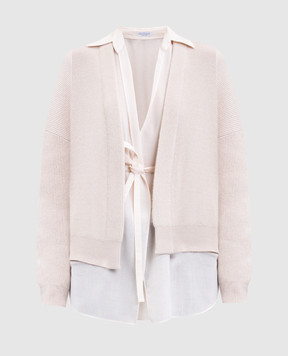 Brunello Cucinelli Бежевий кардиган з кашеміру на запах M12213506P