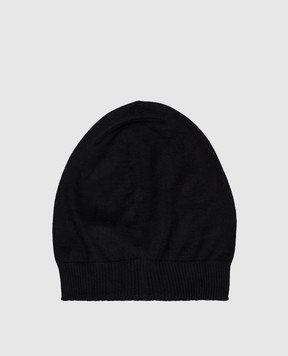 Saint Laurent Черная шапка из кашемира с логотипом 7771713Y201