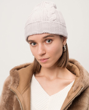 Simonetta Ravizza Сіра шапка CERVINO з кашеміру F04KN95T68TR