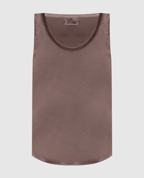 Brunello Cucinelli Коричневий топ із шовку M0C59E0600