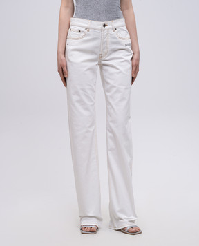 Off-White Белые джинсы с логотипом OWYA069S25DEN002