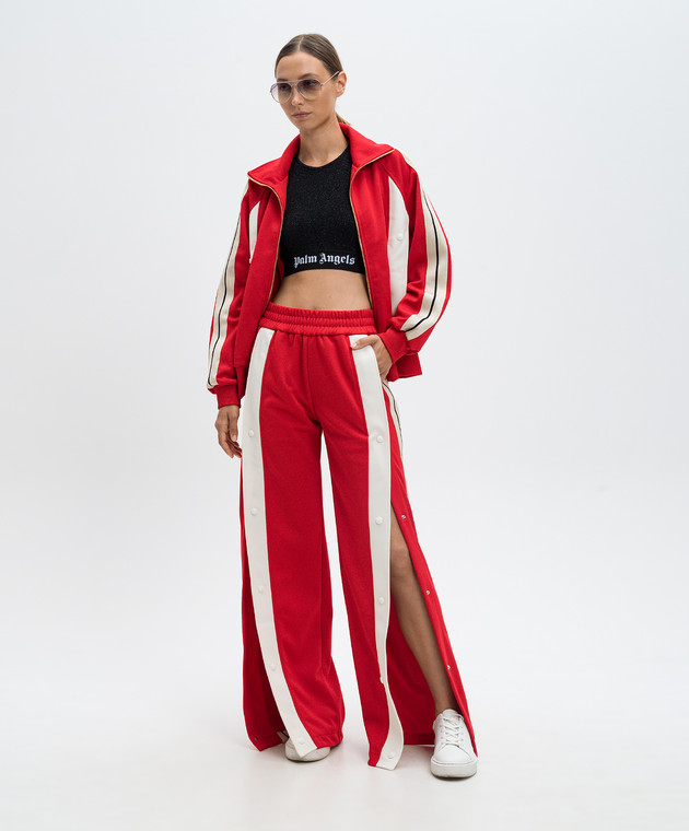 Palm Angels Красные спортивные штаны с лампасами PWCJ027F24FAB001 изображение 2