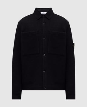 Stone Island Чорна утеплена сорочка з вовни K2S155100058S0IN1