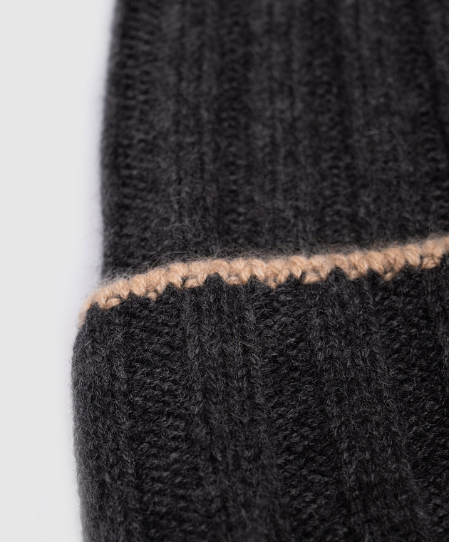 Brunello Cucinelli Серая шапка из кашемира M2240900 изображение 4