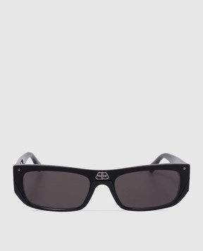 Balenciaga Черные очки Shield rec с металлической эмблемой логотипа 609370T0003