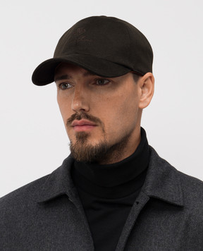 Loro Piana Кепка з кашеміру кольору хакі FAF8520