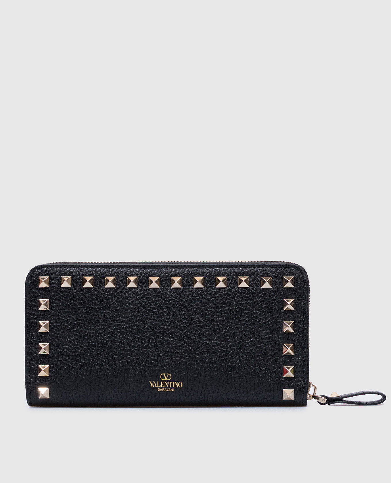 

Черный кожаный кошелек с пирамидками ROCKSTUD, Кошельки