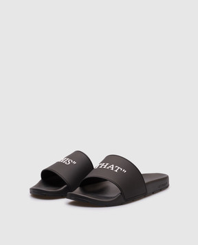 Off-White Черные слайдеры This That OMIU003S25MAT001
