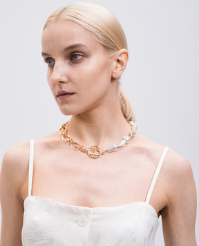 Twinset Золотое ожерелье с логотипом 251TO5380