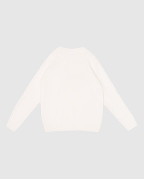 Balmain Дитячий білий светр з вовни та кашеміру з фактурним логотипом BV9Q20Z2361410