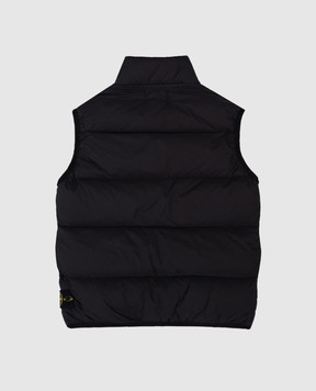 Stone Island Дитячий чорний пуховий жилет з логотипом 8116G03288