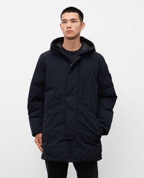 Stone Island Синій пуховик з логотипом K2S157100008S0026