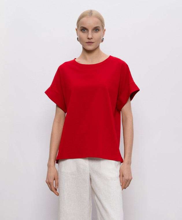 Solotre Красная футболка с отворотами M1D0125 изображение 3