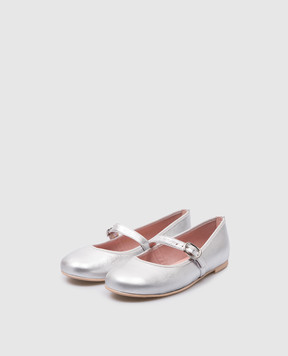 Pretty Ballerinas Дитячі шкіряні сріблясті балетки Hannah 49106