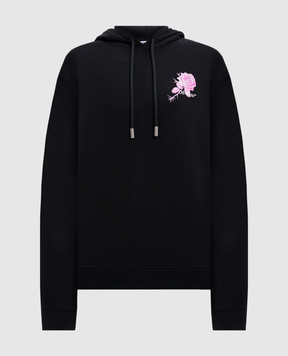 Off-White Черные худи с принтом Bookish rose OWBB035S25FLE001
