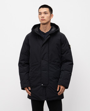 Stone Island Чорний пуховик з логотипом K2S157100008S0026