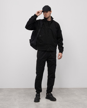 Stone Island Черная куртка Raso Gommato 3L с логотипом K1S154100012S0034