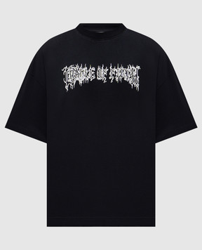 Vetements Черная футболка с контрастным принтом UCF76TR100B
