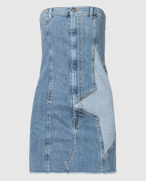 Twin Set Actitude Синя джинсова сукня міні з фігурною вставкою 241AP2490
