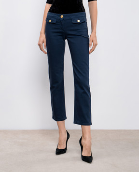 Balmain Синие джинсы-капри 145478