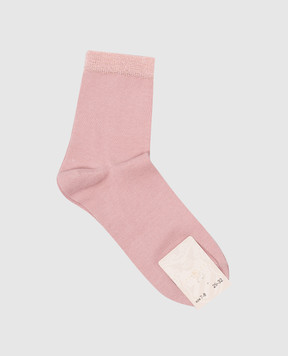 Story Loris Дитячі рожеві шкарпетки з люрексом 02943H78