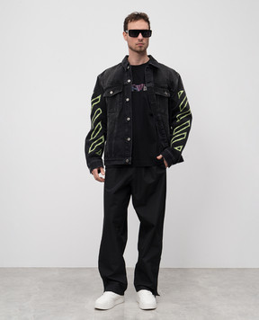 Off-White Чорна футболка з принтом S.Matthew OMAA120S25JER00M
