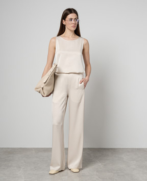 Allude Бежевый топ из шелка 24284002